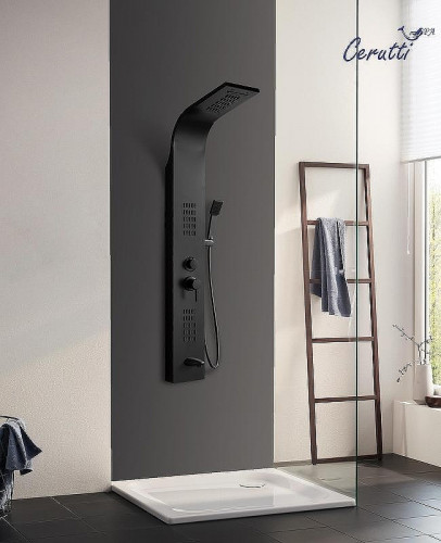 Душевая панель Ceruttispa Virginia BK CT9989 с гидромассажем Черная