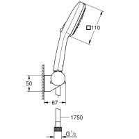 Душевой гарнитур Grohe Tempesta Cube 110 27584003 Хром латунь на стену