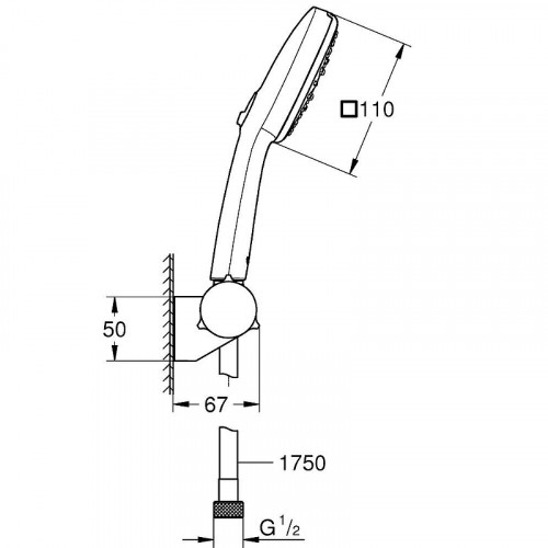 Душевой гарнитур Grohe Tempesta Cube 110 27584003 Хром латунь на стену