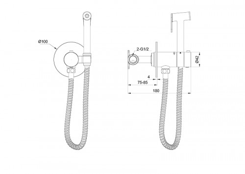 Гигиенический душ со смесителем Wonzon &amp; Woghand WW-88829909-CR цвет Хром