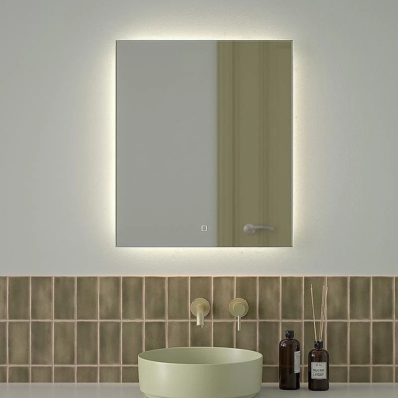 Зеркало Defesto Glow 60х70 DF 2506S с подсветкой 23W-4500К/с фацетом/Сенсорный выключатель/Нейтральный белый свет