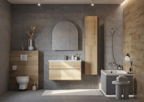 Зеркальный шкаф Aquaton Санта-Барбара 80 1A286502CB820 цвет Антрацит