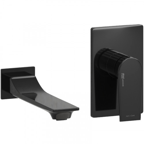 Смеситель для раковины WasserKRAFT A66553 Черный глянец латунь встраиваемый