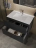 Тумба с раковиной Orange Li-80Tub+Ra подвесная Черная матовая МДФ / ЛДСП
