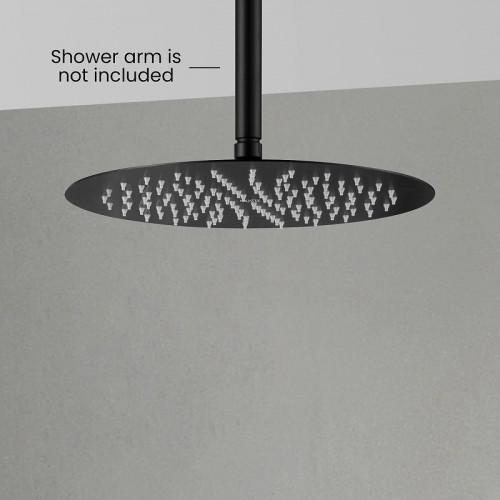 Верхний душ Aquatek AQ2075MB Черный матовый нержавеющая сталь на потолок