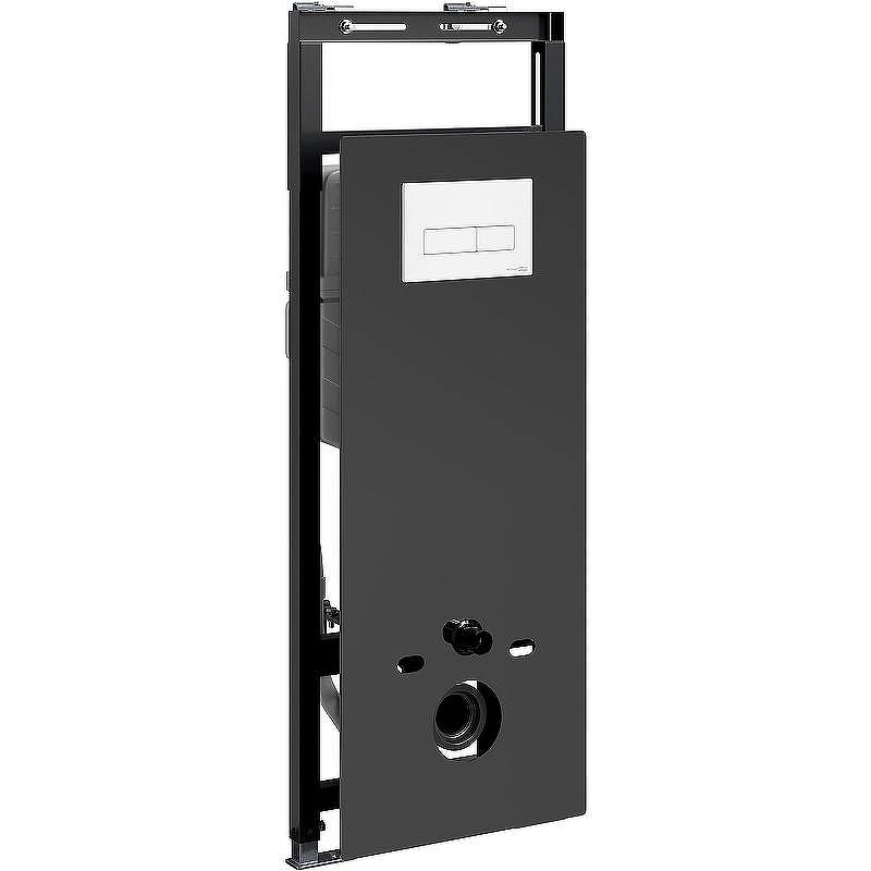 Инсталляция WasserKRAFT Salm 27TLT.010.ME.BL.WM03 для унитаза Черное стекло с Белой матовой клавишей смыва