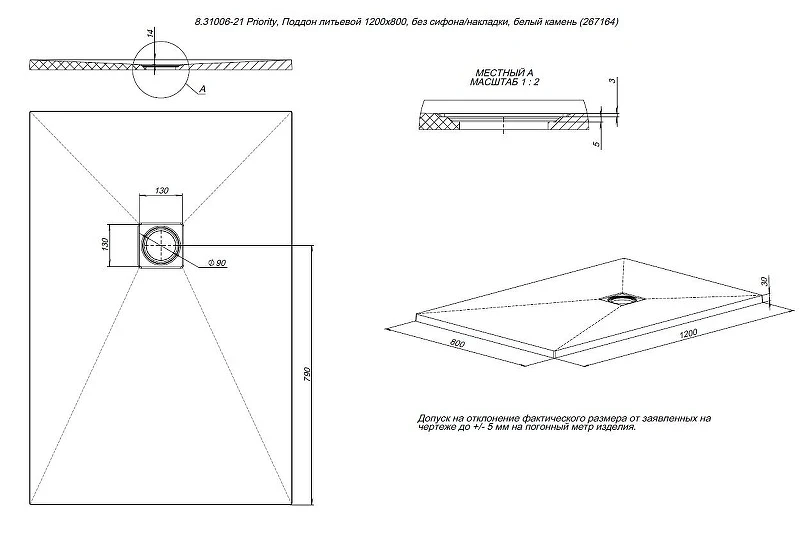 Душевой поддон из искусственного камня Allen Brau Priority 120x80 8.31006-CGM цвет Зеленый