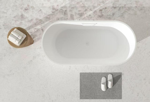 Ванна из искусственного камня Cezares Комфорт (Comfort) 170х75 CZR-COMFORT-170-75-53-SSB-HND цвет Белый матовый