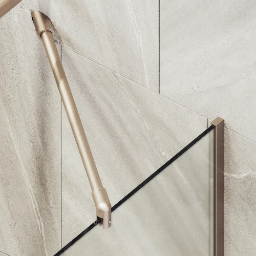 Шторка на ванну Maybah Glass MGV-132-2у 440x1400 в узком профиле Бронза стекло сатиновое