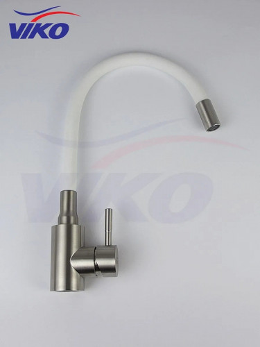 Смеситель для кухни Viko V-4448 Нержавеющая сталь Белый