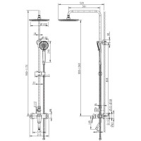 Душевая система Bravat Rhein F6429564BW-A-ENG Черный матовый латунь на стену