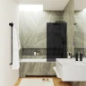 Шторка на ванну Maybah Glass MGV-251-6у 300x1400 в узком профиле Черный стекло графитовое матовое