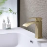 Смеситель для раковины Abber Wasserfall AF8610G Золото матовое латунь