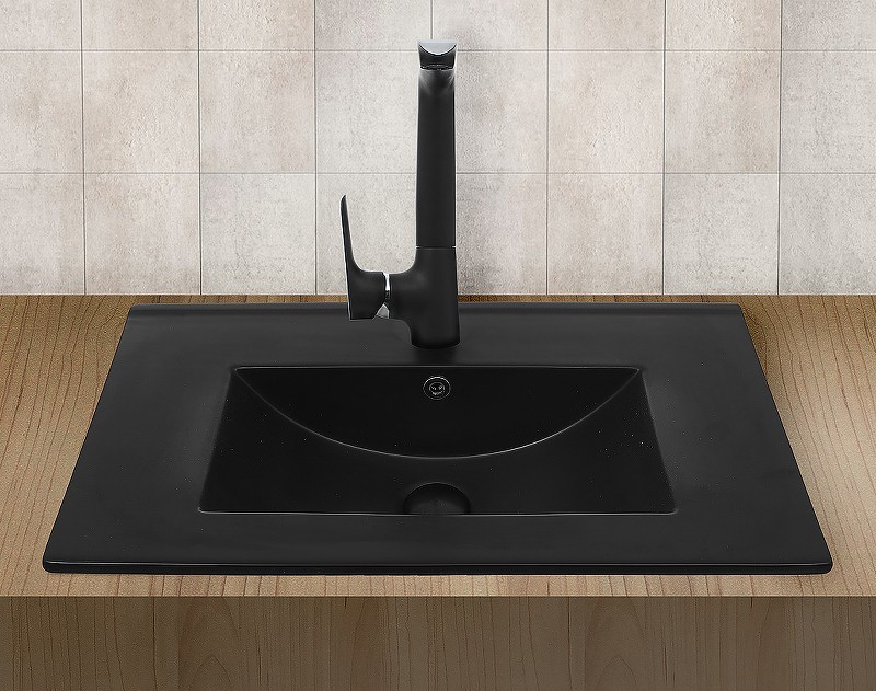 Раковина WeltWasser Deilbach 7517 70 MT-BL 10000005572 Черная матовая фаянс полувстраиваемая