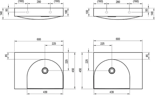 Мебельная раковина Ravak Lite 60 L XJXL1360000 цвет Белый