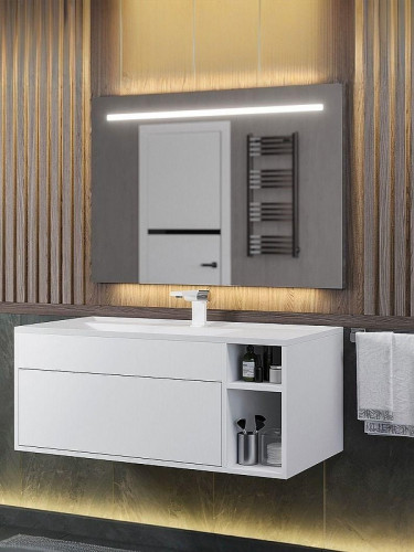 Тумба под раковину Uperwood Lotus Premium 100 39340205463 подвесная цвет Белый матовый