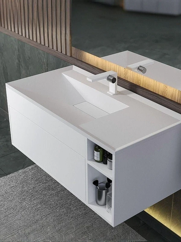 Тумба под раковину Uperwood Lotus Premium 100 39340205463 подвесная цвет Белый матовый