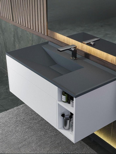 Тумба под раковину Uperwood Lotus Premium 100 39340205463 подвесная цвет Белый матовый