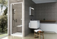 Душевая дверь Ravak Pivot PDOP1-90 03G70100Z1 профиль Белый ручка Хром стекло Transparent