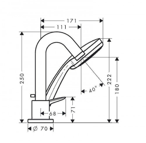 Смеситель на борт ванны Hansgrohe Logis 71313000S цвет Хром