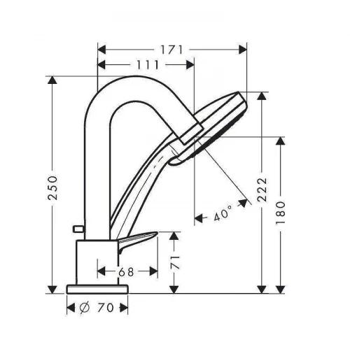 Смеситель на борт ванны Hansgrohe Logis 71313000S цвет Хром