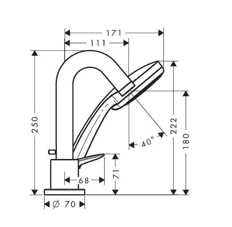 Смеситель на борт ванны Hansgrohe Logis 71313000S цвет Хром