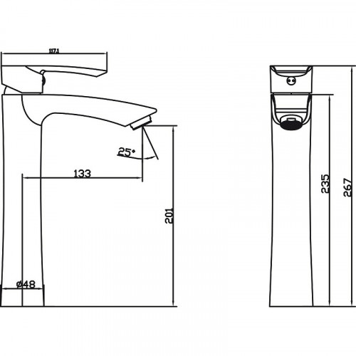 Смеситель для раковины Kaiser Aurora 67033 Хром латунь