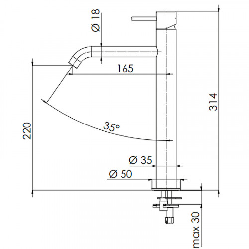 Смеситель для раковины Remer X-Style Inox SSX12LXL Нержавеющая сталь нержавеющая сталь