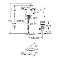 Смеситель для раковины Grohe Bauflow 23751000 Хром латунь