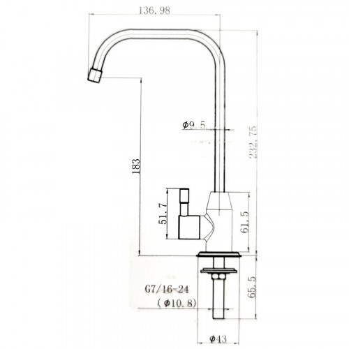 Кран для одного типа воды Paini Monoflow AF103 Хром