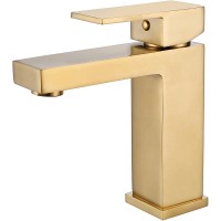 Смеситель для раковины Abber Daheim AF8210G Золото матовое латунь
