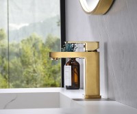 Смеситель для раковины Abber Daheim AF8210G Золото матовое латунь