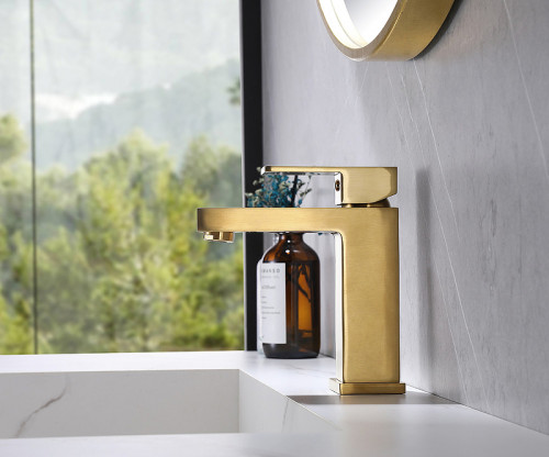 Смеситель для раковины Abber Daheim AF8210G Золото матовое латунь