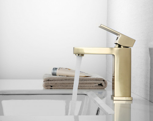 Смеситель для раковины Abber Daheim AF8210G Золото матовое латунь