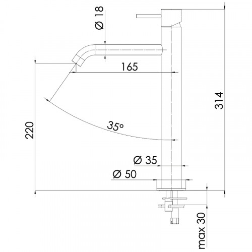 Смеситель для раковины Remer X-Style X11LXLXV Сталь латунь