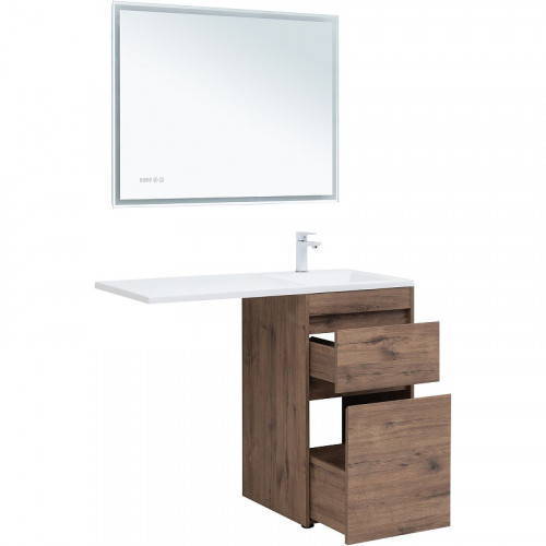 Тумба с раковиной Aquanet Токио 110 R 335586 Дуб веллингтон МДФ / ЛДСП