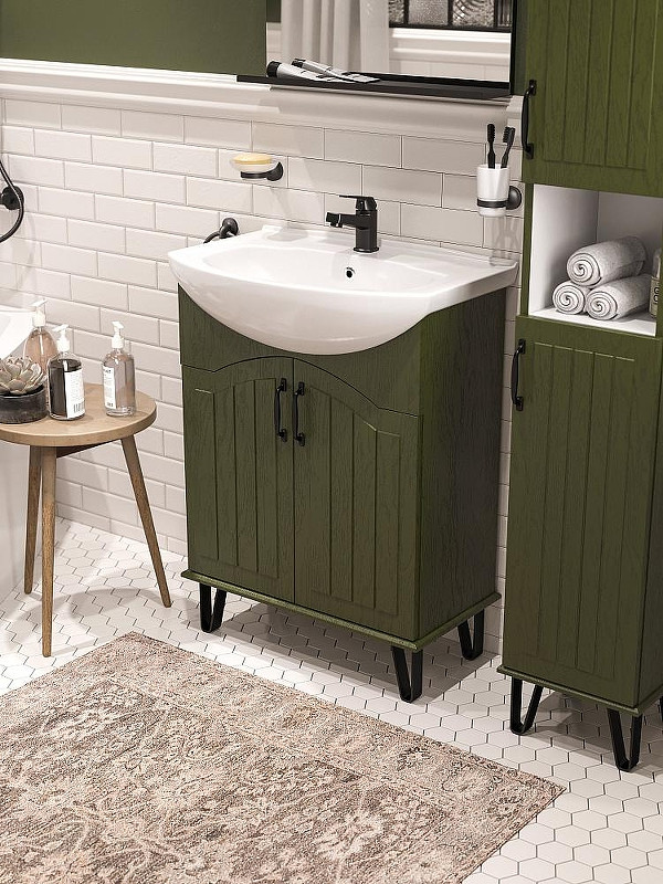 Тумба с раковиной DIWO Сочи 65 цвет Зеленый
