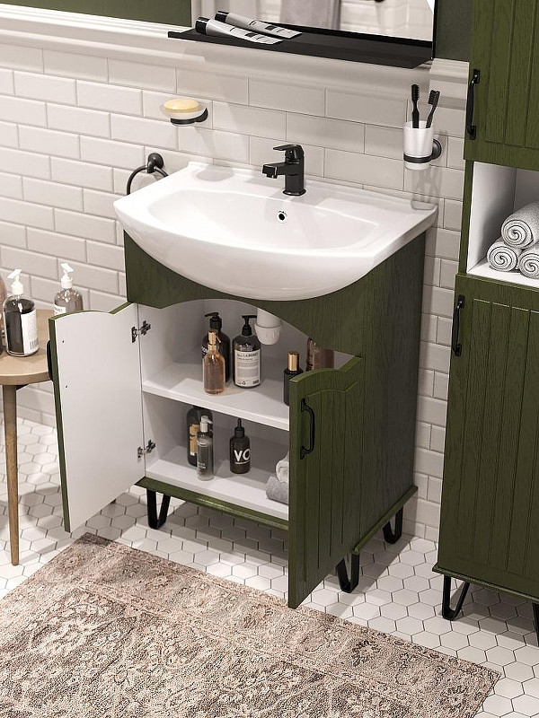 Тумба с раковиной DIWO Сочи 65 цвет Зеленый
