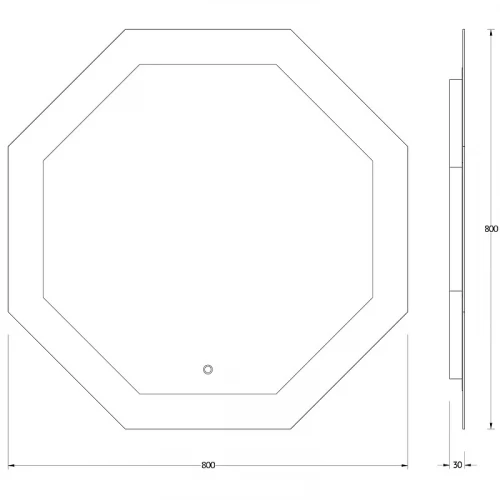 Зеркало Evoform Ledshine 80x80 BY 2605 с подсветкой 25.5 W - сенсорный выключатель - нейтральный белый свет стекло