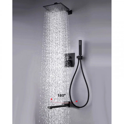 Душевая система ALMAes Elbe TVZ-0811 Черная матовая латунь встраиваемый