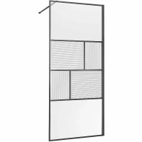 Душевая перегородка Vincea Walk-In 100 VSW-1HC100CFGM профиль Вороненая сталь стекло прозрачное/рифленое