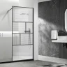 Душевая перегородка Vincea Walk-In 100 VSW-1HC100CFGM профиль Вороненая сталь стекло прозрачное/рифленое