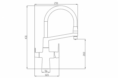 Смеситель для кухни ZorG Steel Hammer SH 818-6 BLACK CR Черный матовый Хром латунь на столешницу