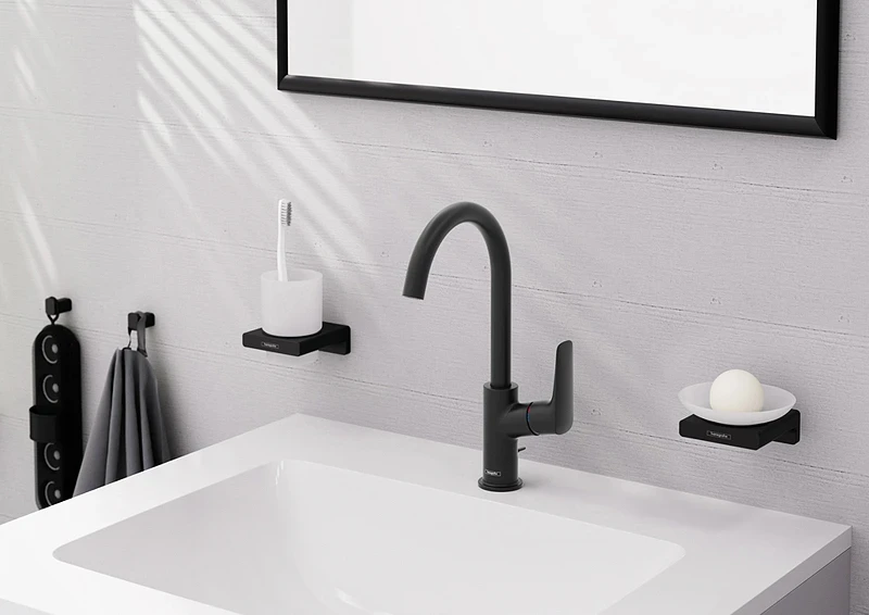 Смеситель для раковины Hansgrohe Logis 71130670 Черный матовый латунь