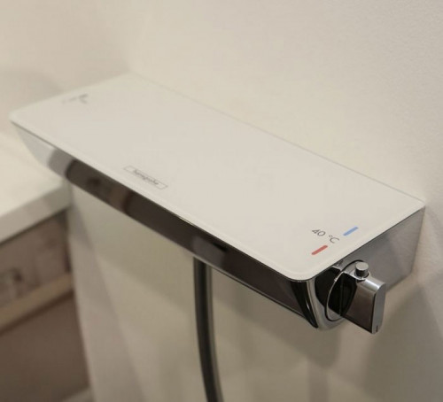 Смеситель для душа Hansgrohe Ecostat Select 13161400 с термостатом Хром Белый латунь на стену