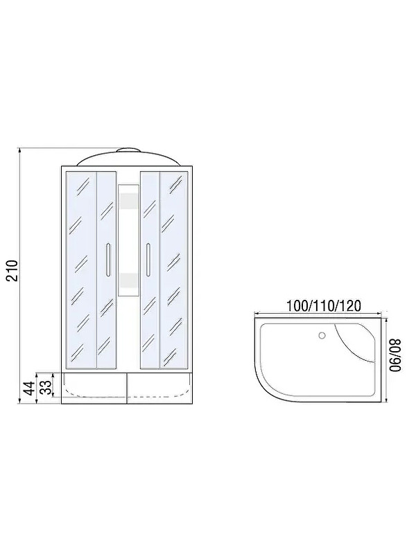 Душевая кабина River Dunay 110x80 МТ R 10000014031 с гидромассажем