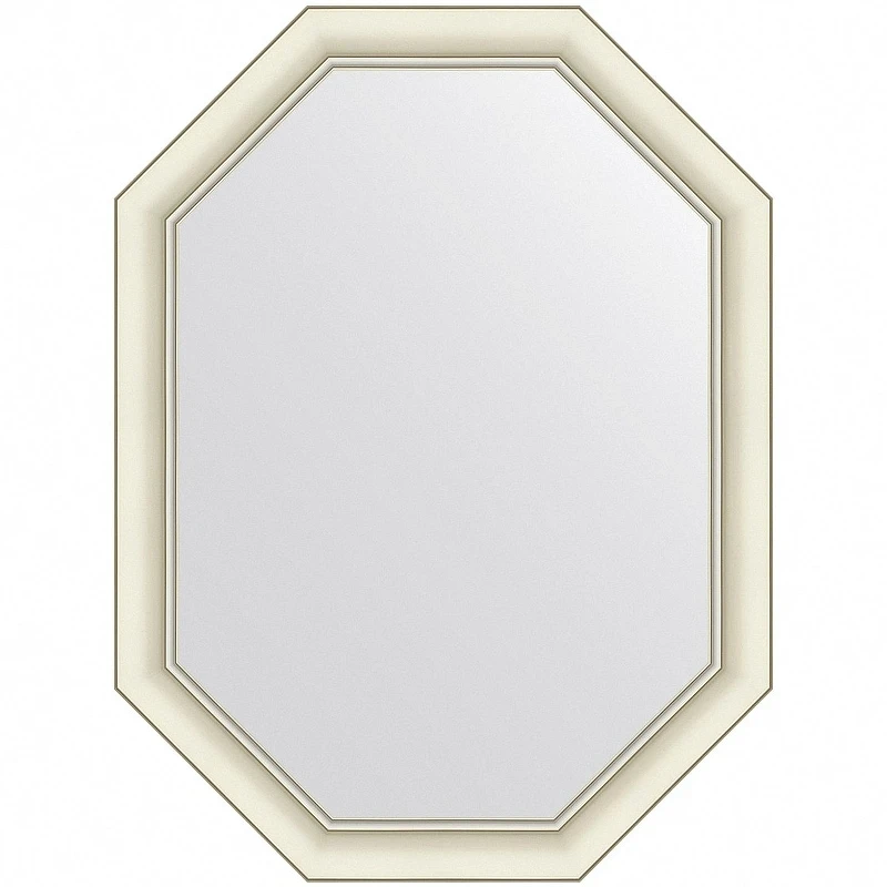 Зеркало Evoform Octagon 81x61 BY 7435 в багетной раме - Белый с серебром 60 мм