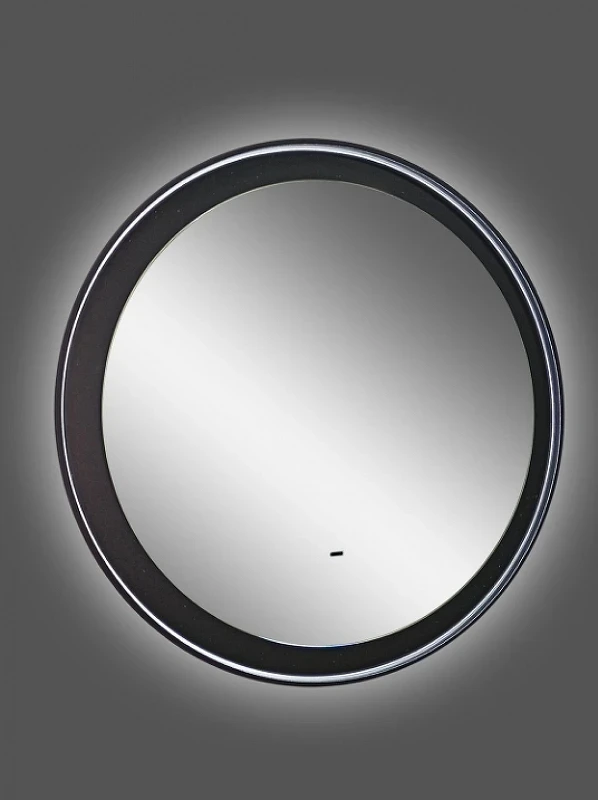 Зеркало Art&Max Napoli AM-Nap-800-DS-F с подсветкой с бесконтактным выключателем Черное матовое МДФ / ЛДСП, стекло