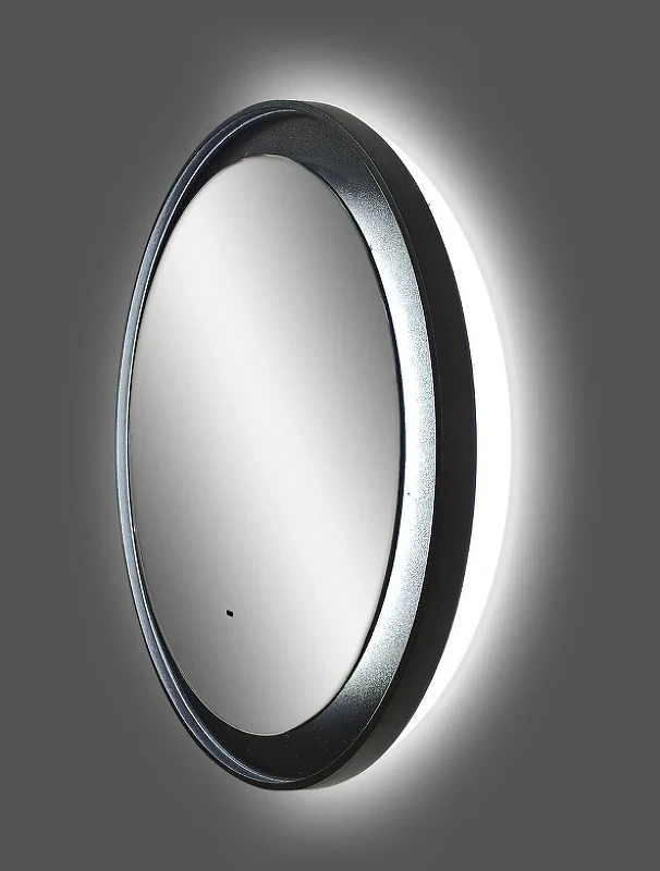 Зеркало Art&Max Napoli AM-Nap-800-DS-F с подсветкой с бесконтактным выключателем Черное матовое МДФ / ЛДСП, стекло