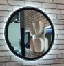 Зеркало Art&Max Napoli AM-Nap-800-DS-F с подсветкой с бесконтактным выключателем Черное матовое МДФ / ЛДСП, стекло
